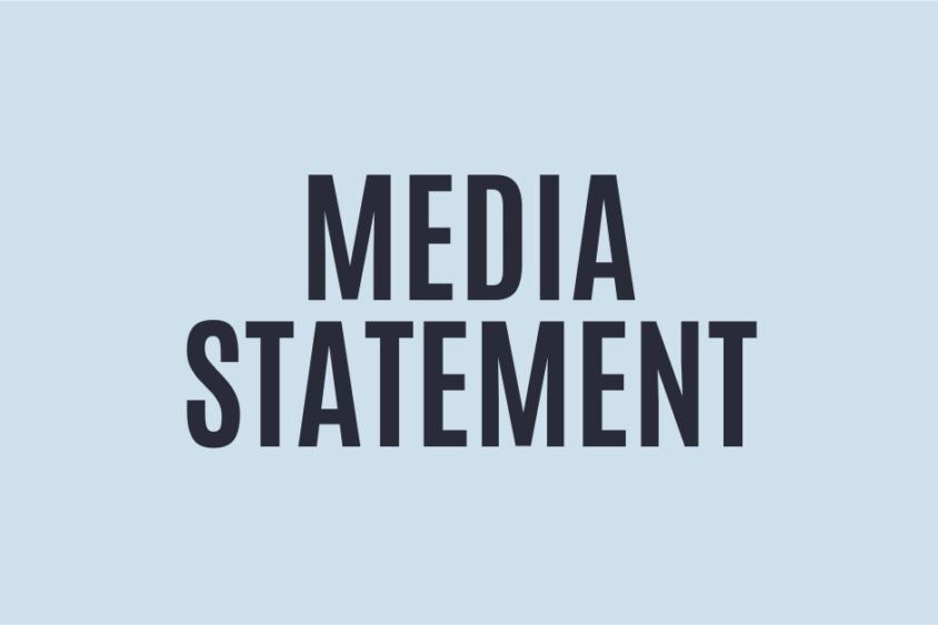 The text reads: media statement