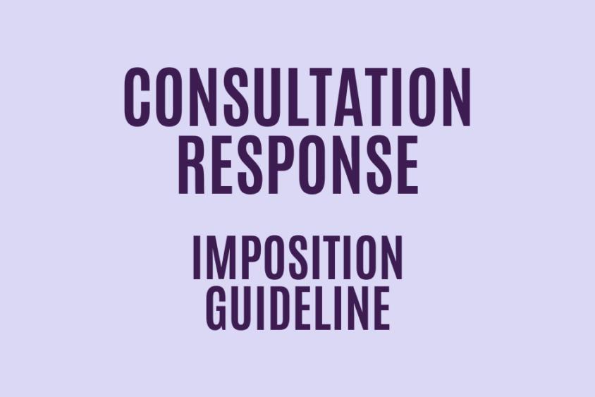 The text reads: consultation response, Imposition guideline