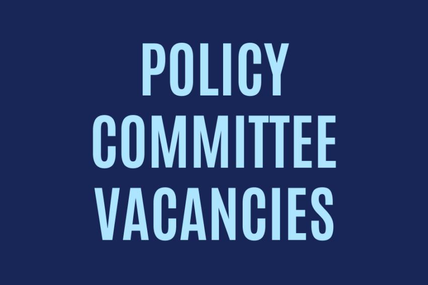 The text reads: policy committee vacancies